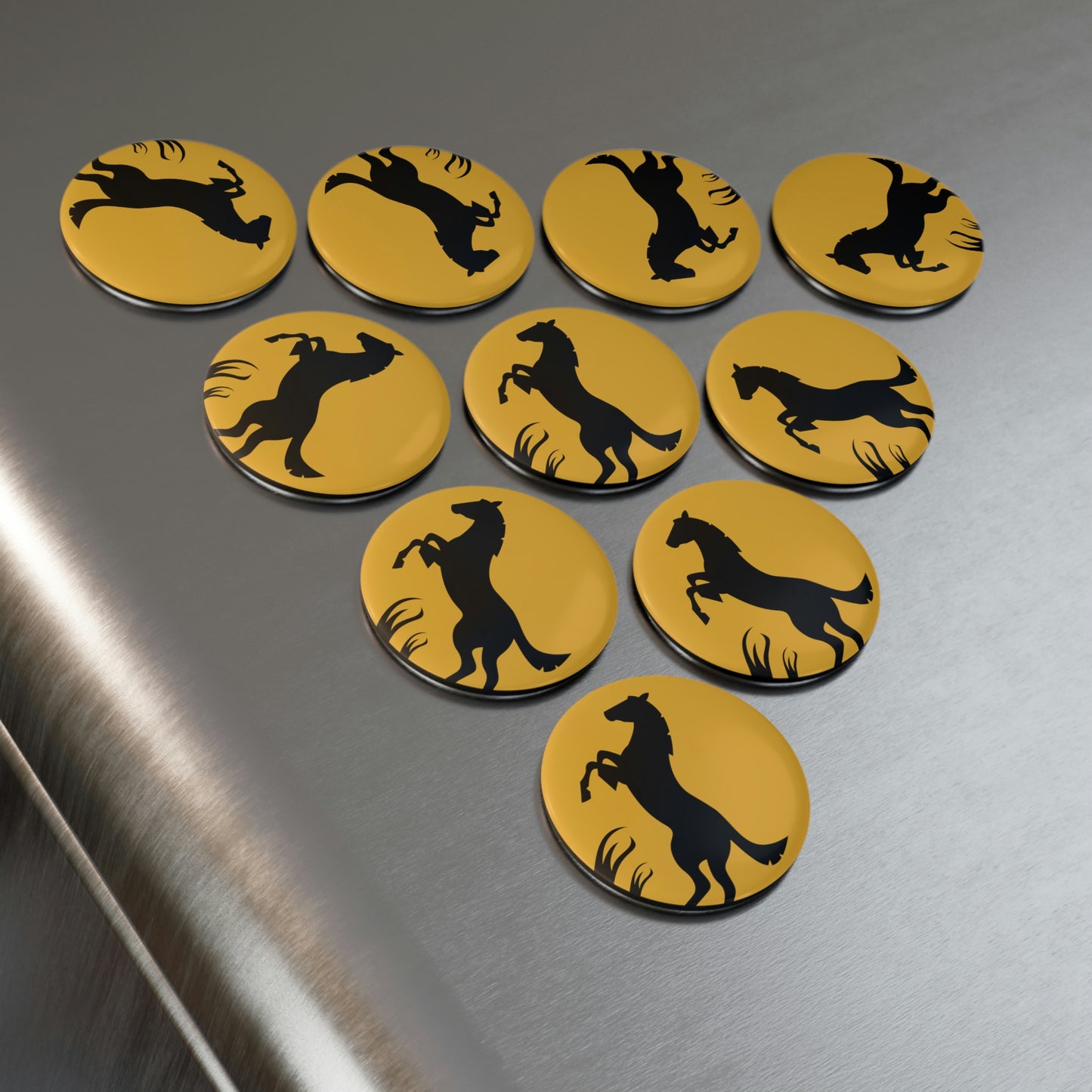 The Great Horse Button Magnet, Round (1 & 10 pcs)