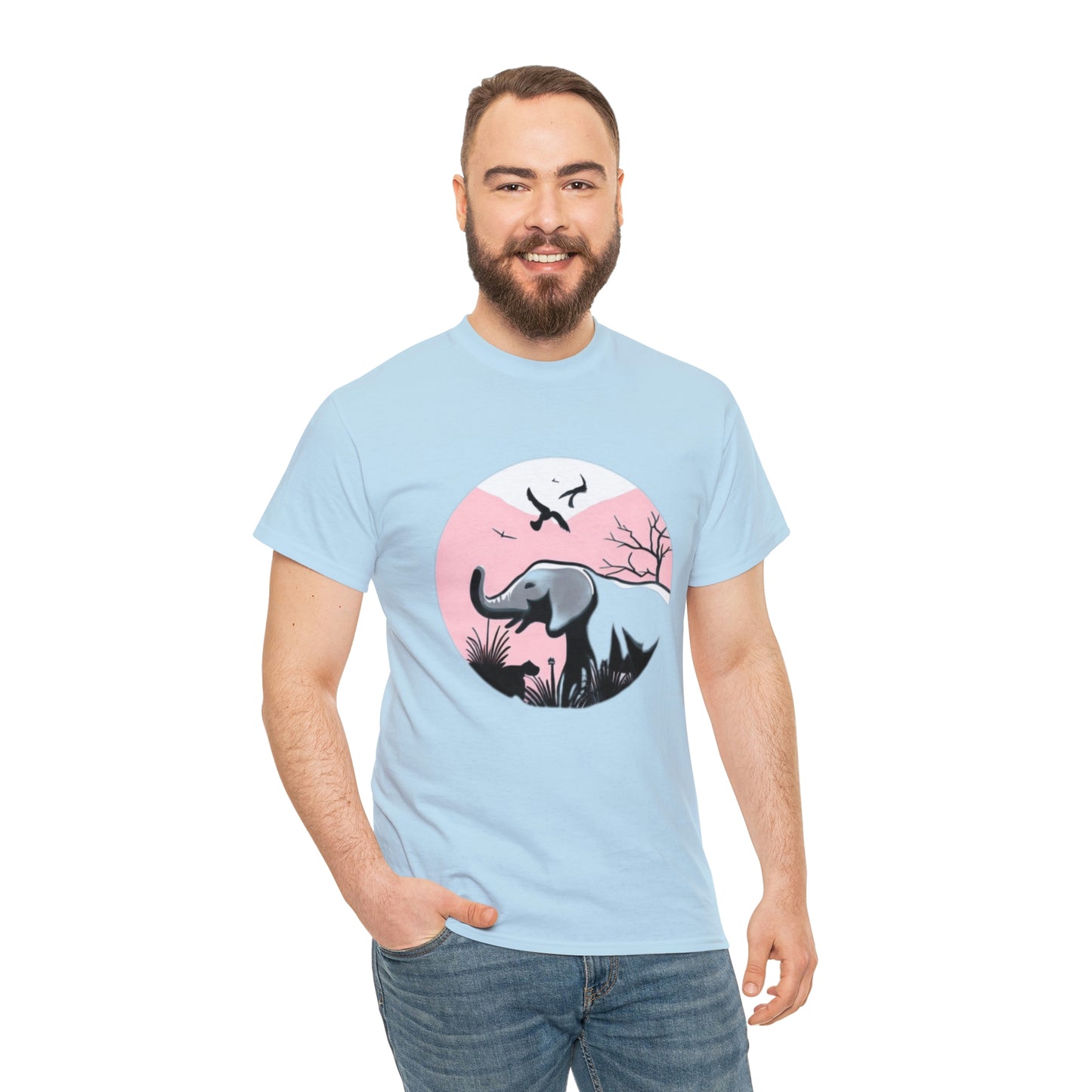 Elephant in the Wild - Unisex Heavy Cotton Tee