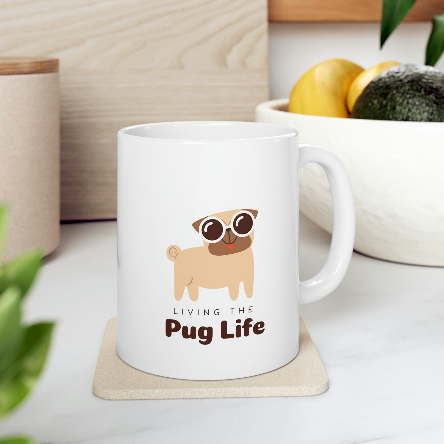 Living The Pug Life Ceramic Mug 11oz