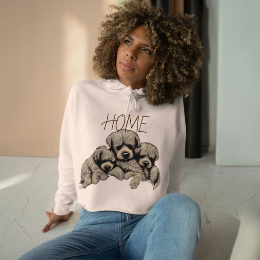 Home is where my dogs are  Chic Crop Hoodie