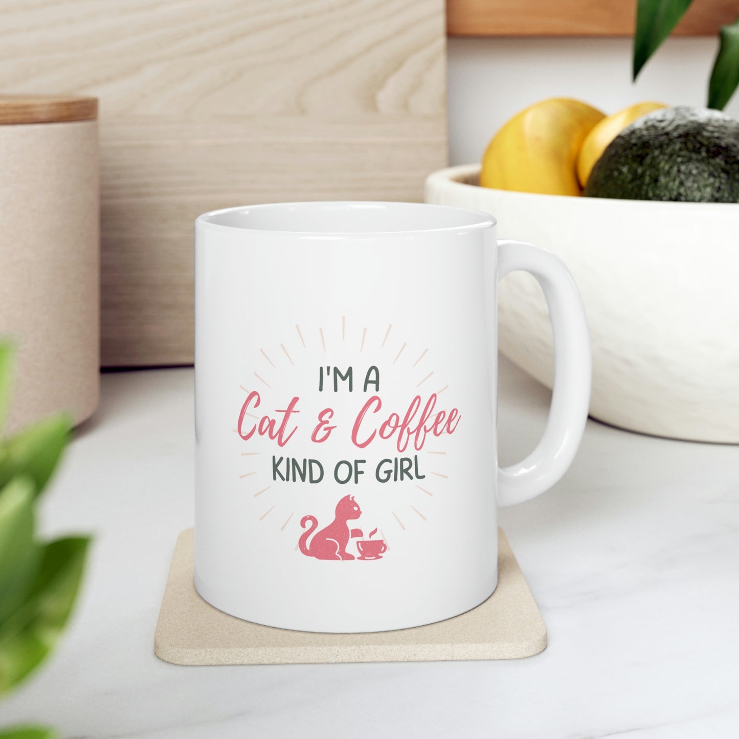 Cat & Coffee Kind A Girl Ceramic Mug 11oz