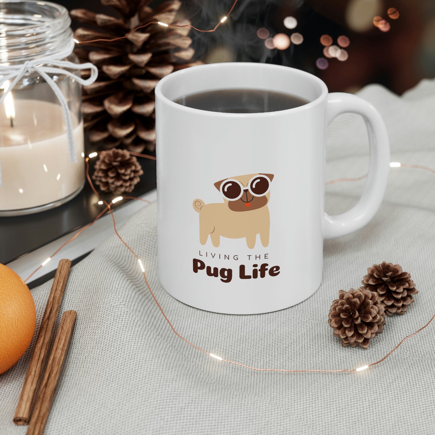 Living The Pug Life Ceramic Mug 11oz