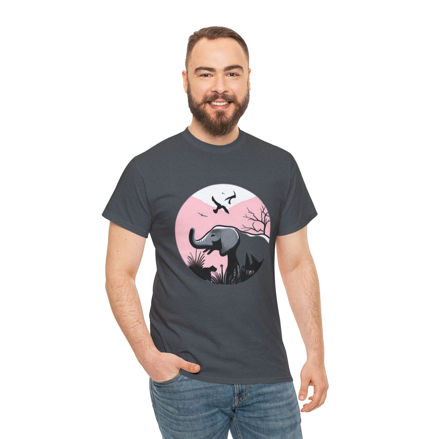 Elephant in the Wild - Unisex Heavy Cotton Tee