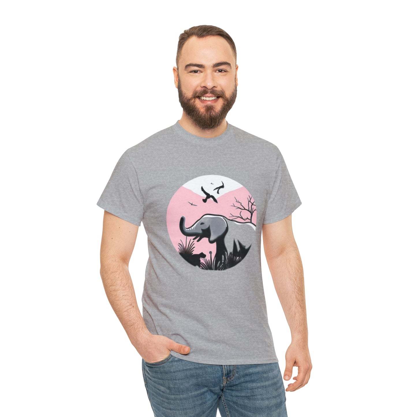 Elephant in the Wild - Unisex Heavy Cotton Tee