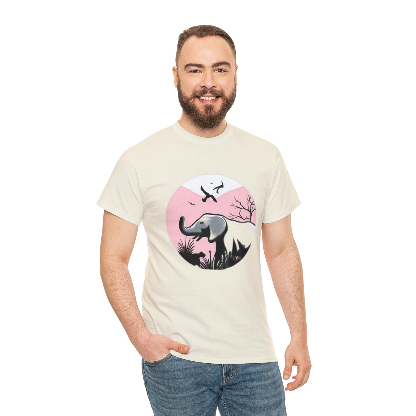 Elephant in the Wild - Unisex Heavy Cotton Tee