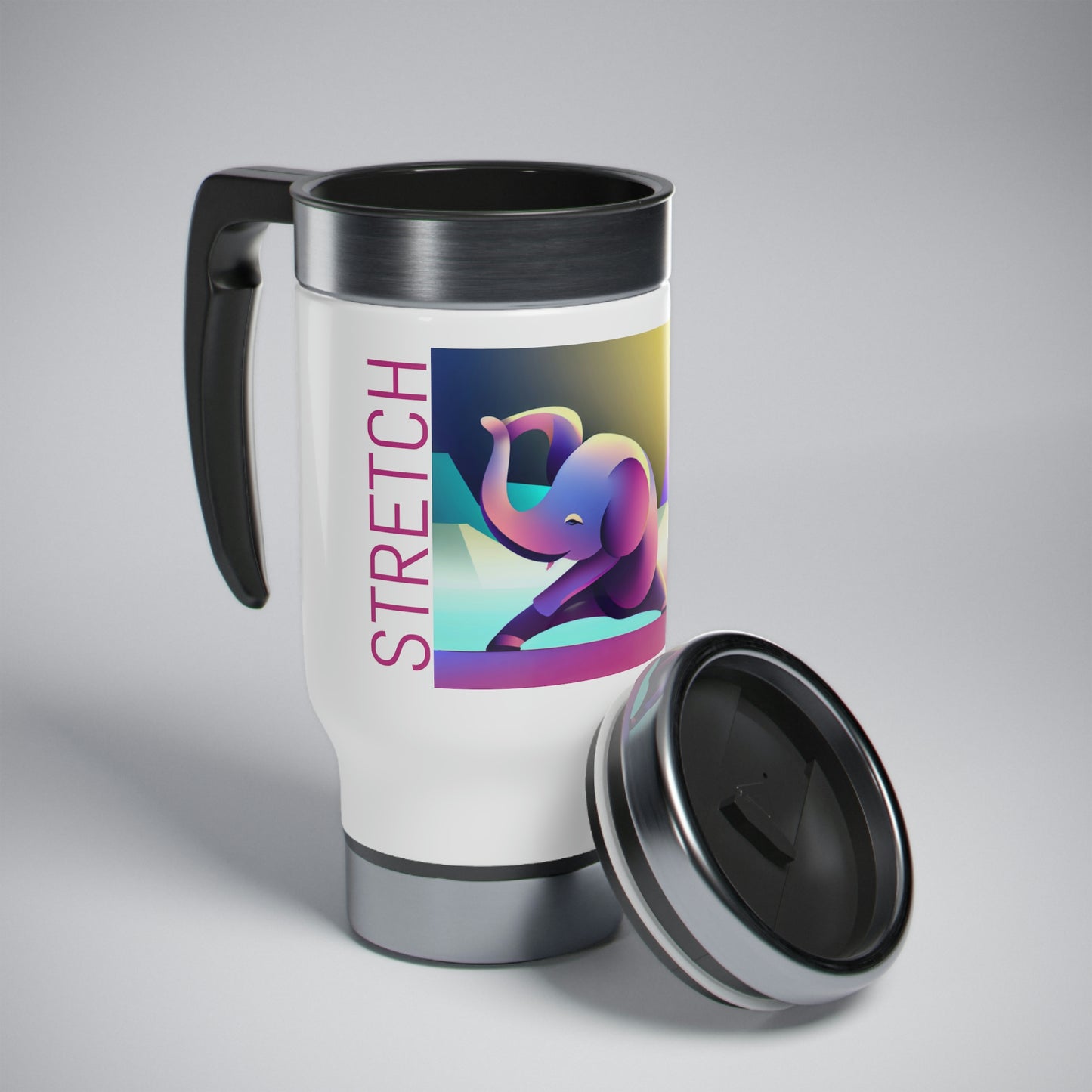 Stretch ON  Stainless Steel Travel Mug with Handle, 14oz