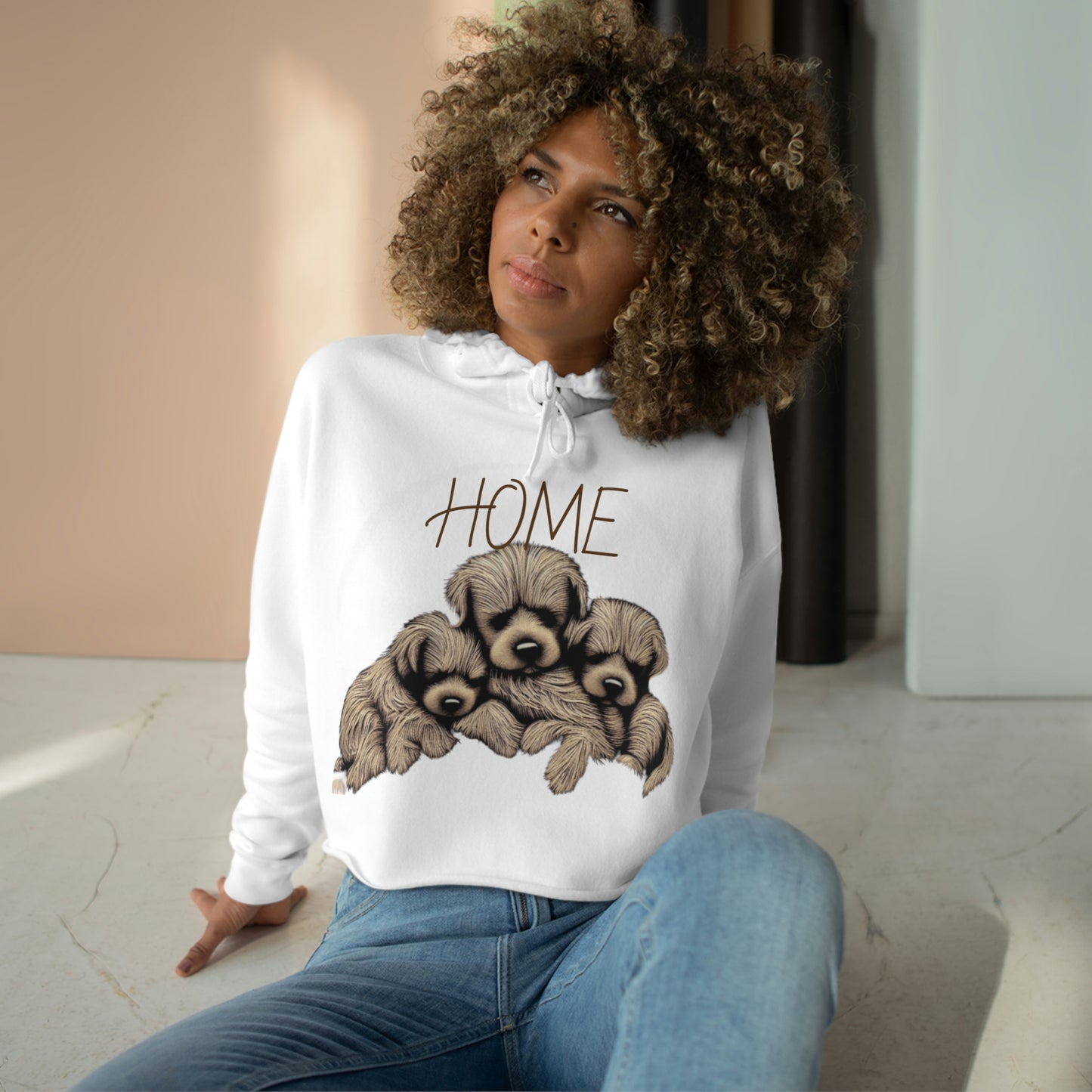 Home is where my dogs are  Chic Crop Hoodie